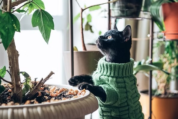 Cat in sweater